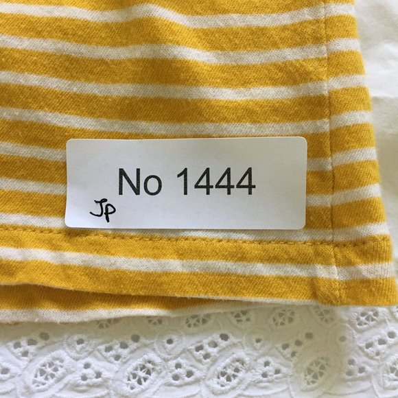 J. Crew Striped Tissue Tee Turtleneck Long Sleeve Top Stretch Size S Yellow - Picture 10 of 10